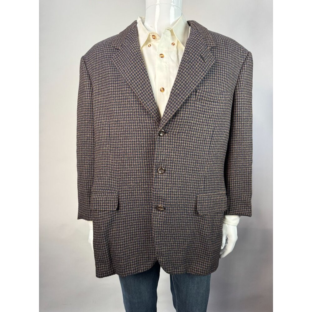 Oxford Clothes Neiman Marcus  Wool Cashmere Houndstooth Blazer Renaissance 43R
